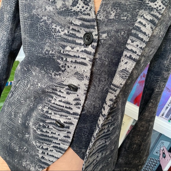 IF SIX WAS NINE Maniac Fited Blazer Jacket Hourglass Reptile Snake Asymmetrical - Picture 8 of 16